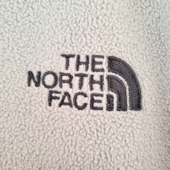 North Face Grey Fleece Zip Up Jacket Pockets Large - Picture 6 of 9